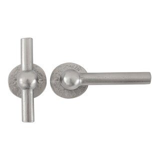 Dauby Pair of iron CDF door handles BECDF "T+L" - Wrought iron (FP)