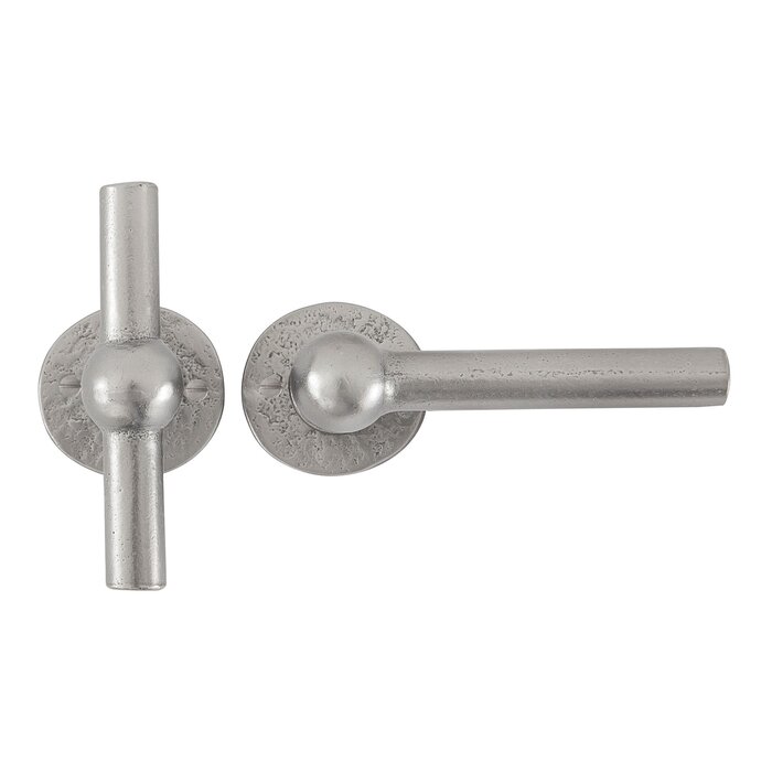 Dauby Pair of iron CDF door handles BECDF "T+L" - Wrought iron (FP)