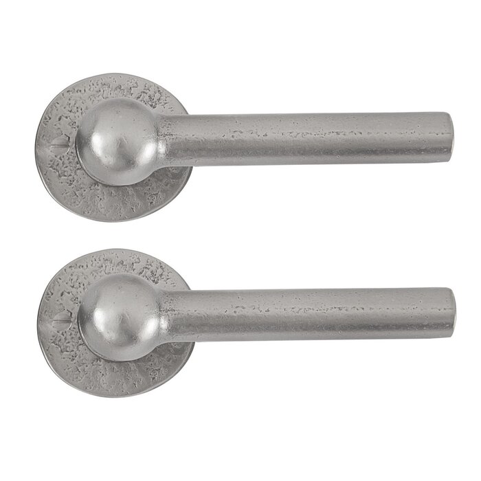 Dauby Paar ijzeren CDF deurklinken BECDF "L+L" - Smeedijzer (FP)