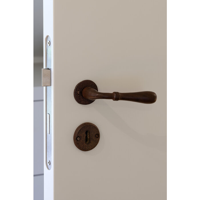 Dauby Pair of pear-shaped cast iron CDF door handles BE1200/50 for indoor use - Black (N)