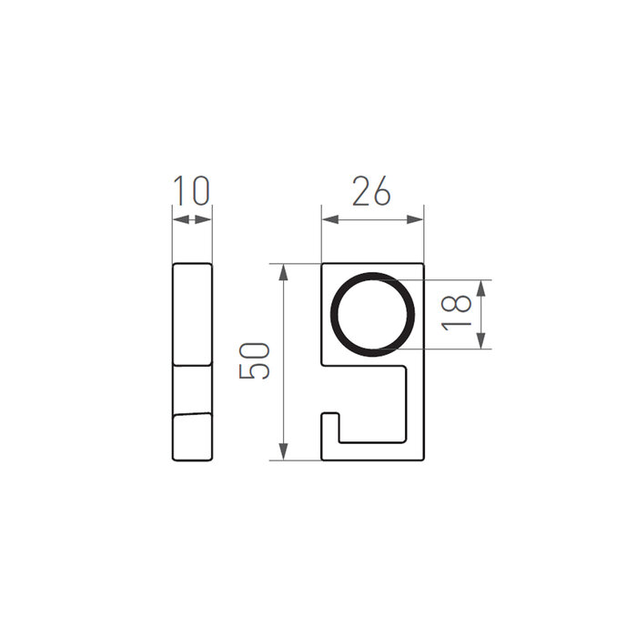 Dauby Piece of hook Q Raw metal (RM)