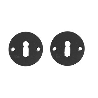 Dauby Paar runde Rosetten 50F gealtertes Eisen - schwarz (VO)