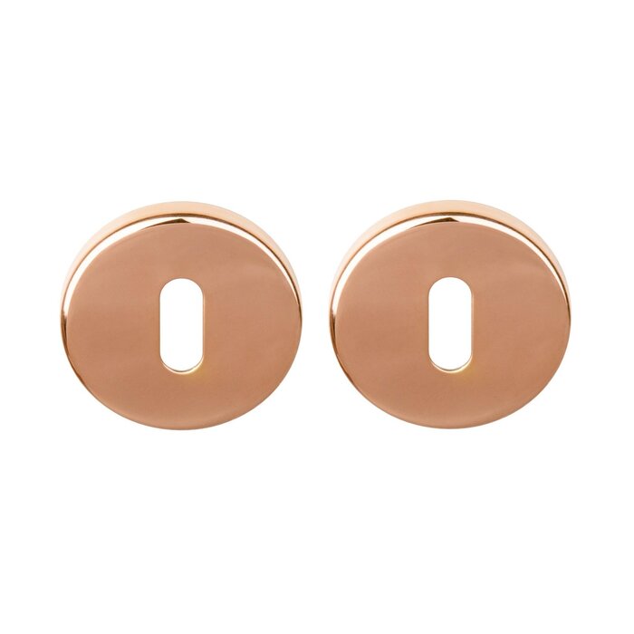 DKS Plaques à clés rondes 50R - PVD cuivre brillant - Ø52mm