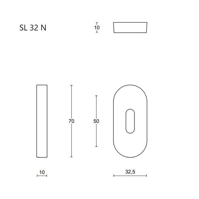 DKS Plaques à clés ovales 32N - inox mat - 32x70mm