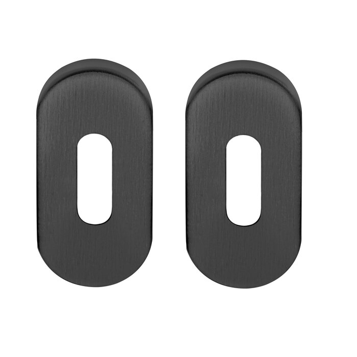 DKS Ovale sleutelplaatjes 32N - mat zwart - 32x70mm