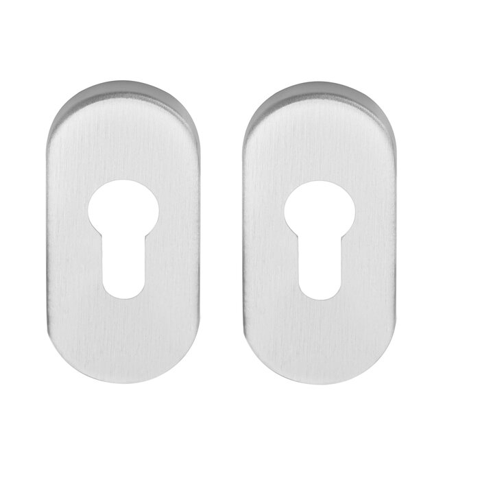 DKS Oval cylinder plates 32Y - matt stainless steel - 32x70mm