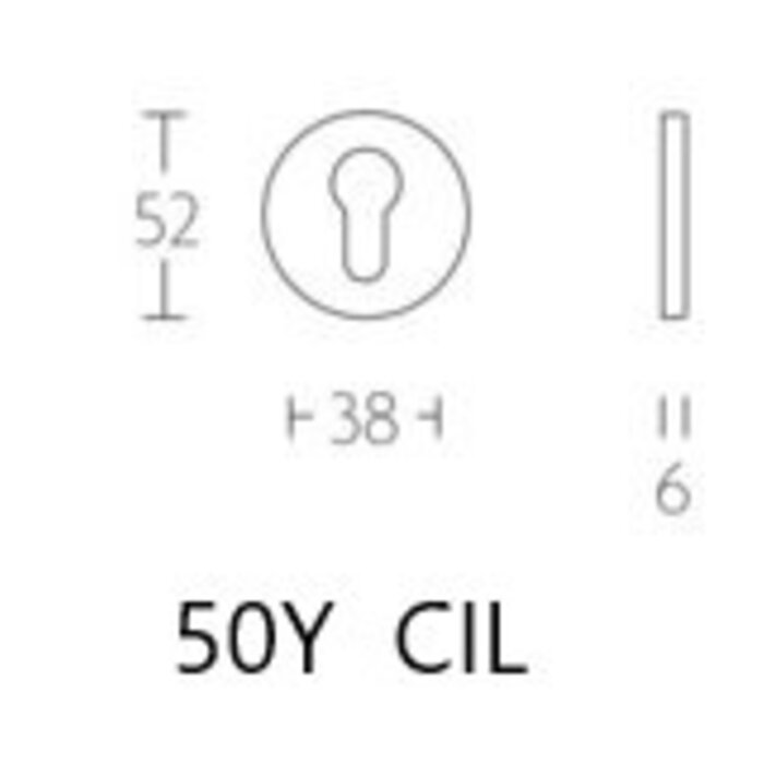 DKS Ronde cilinderplaatjes 50R -mat zwart - Ø50mm