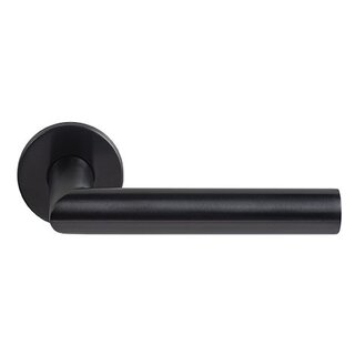 DKS Door handle 'Nand' spring mounted on round rosette - PVD gunmetal