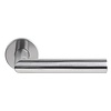 DKS Door handle 'Nand' sprung on round rosette - matt stainless steel