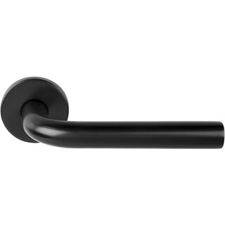 DKS Door handle 'Tibau' spring on round rosette - PVD gunmetal