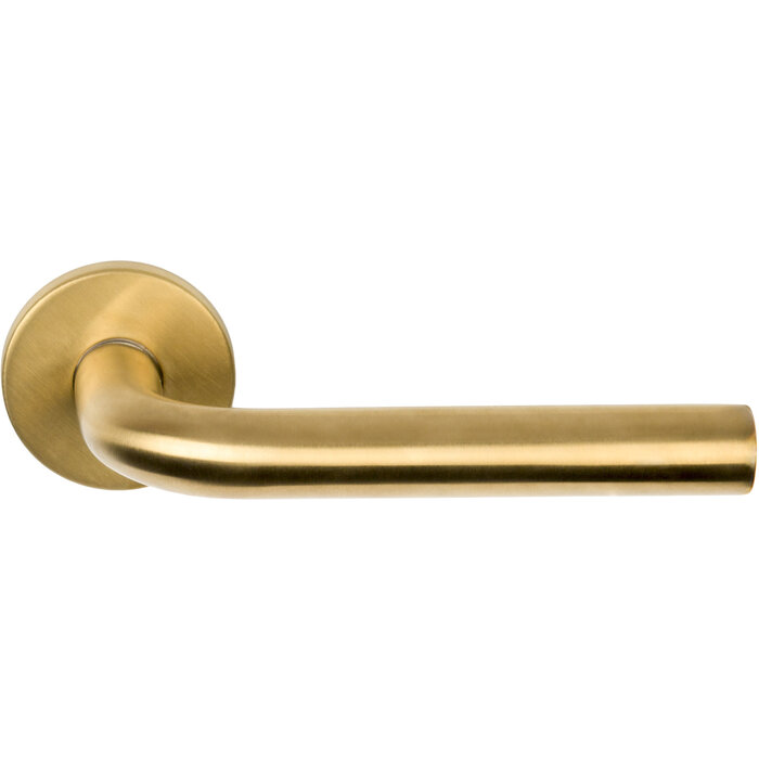 DKS Door handles 'Tibau' spring on round rosette Ø 52 mm - PVD matt Gold