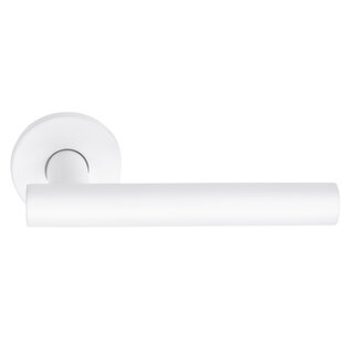 DKS Door handle 'Giada' spring on round rosette - white
