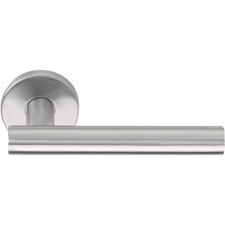 DKS Door handle 'Giada' spring on round rosette - matt stainless steel