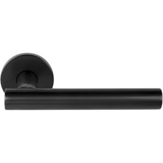 DKS Door handle 'Giada' spring on round rosette - PVD gunmetal