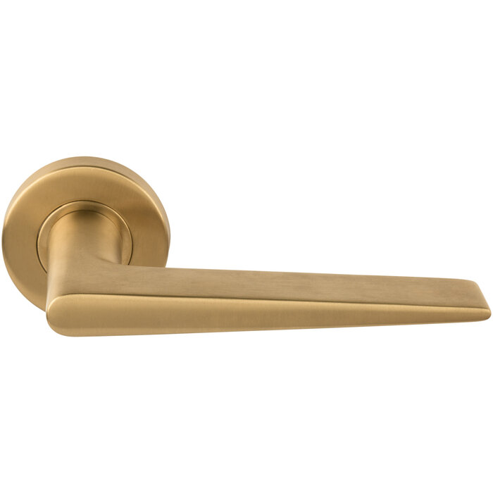 DKS Door handles 'Luca' spring on round rosette Ø 52 mm - PVD matt gold