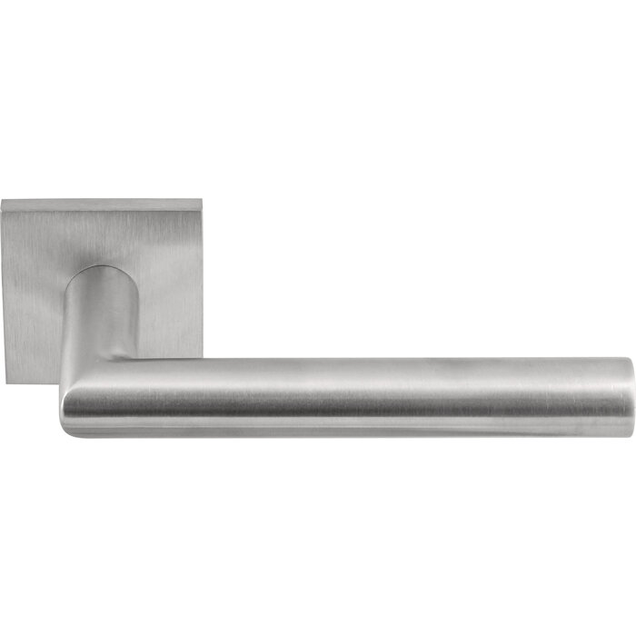 DKS Poignées de porte 'Jonah' ressort sur rosace carrée 53x53mm - inox mat