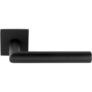DKS Door handle 'Jonah' spring on square rosette - matt Black