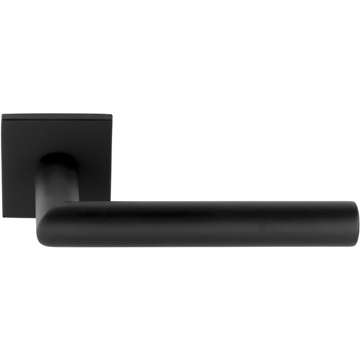 DKS Door handles 'Jonah' spring on square rosette 53x53mm - matt Black