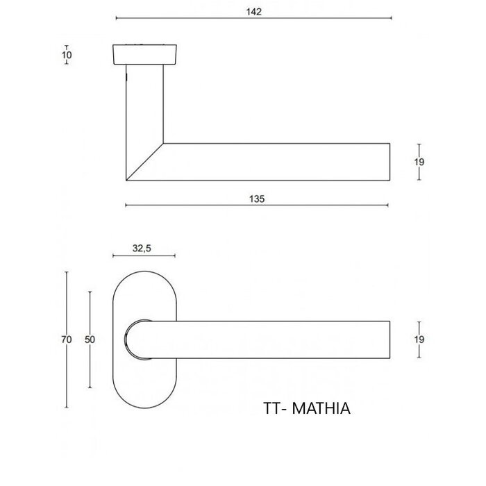 DKS Door handles 'Mathia' spring on oval rosette 32x70 - matt black
