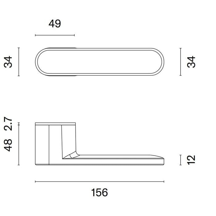 Aprile Solid APRILE door handles GUAVA graphite with interchangeable front plate