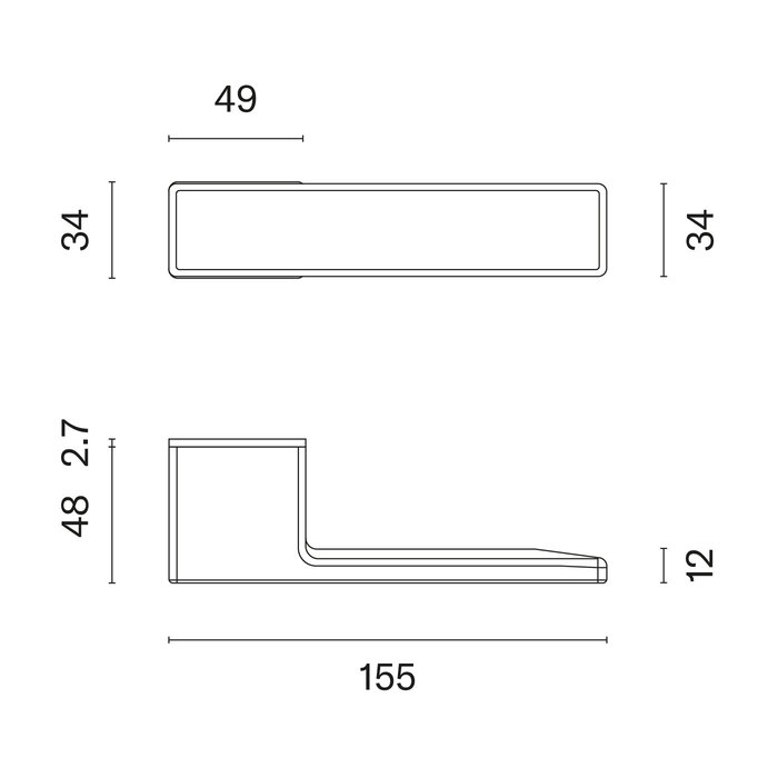Aprile Solid APRILE door handles HEDERA with interchangeable front plate