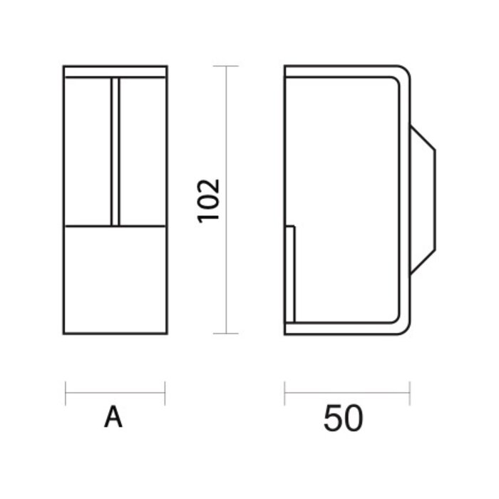 HDD Black sliding door bowl Carre solid stainless steel per piece - Rounded