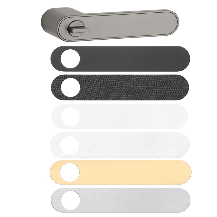 Aprile Poignées de porte solides APRILE GUAVA avec plaque frontale interchangeable - WC droit