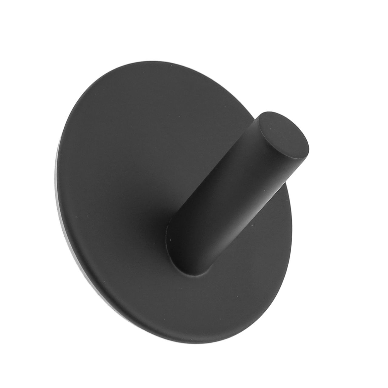Black coat rack single hook self adhesive 3M Deurklinkenshop