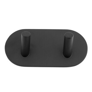 DKS Black coat rack double hook - self-adhesive 3M