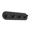 DKS Black coat rack with 4 hooks - self-adhesive 3M