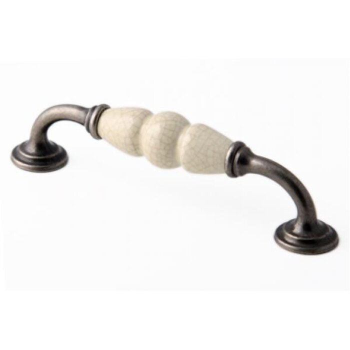 I.B.E. Antique furniture handle in Antique pewter/Porcelain from IBE
