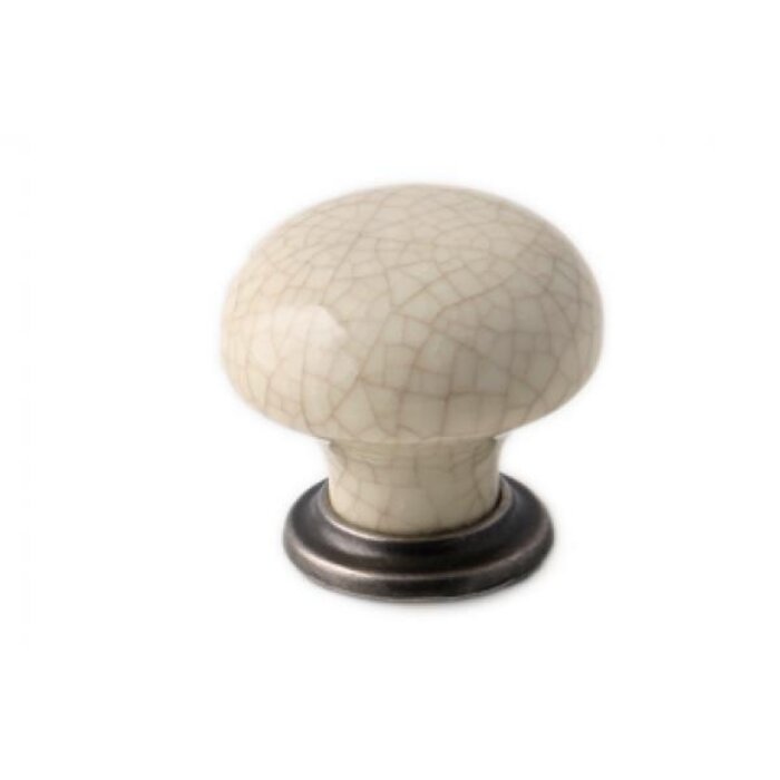 I.B.E. Antique furniture knob in Antique pewter/Porcelain from IBE