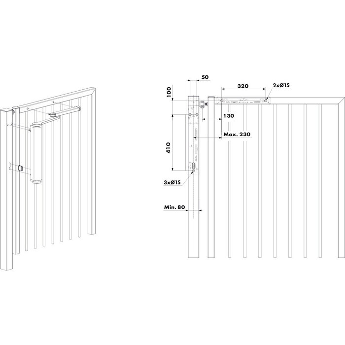 LOCINOX Locinox motorized gate closer VENUS-S with built-in electronics - Silver