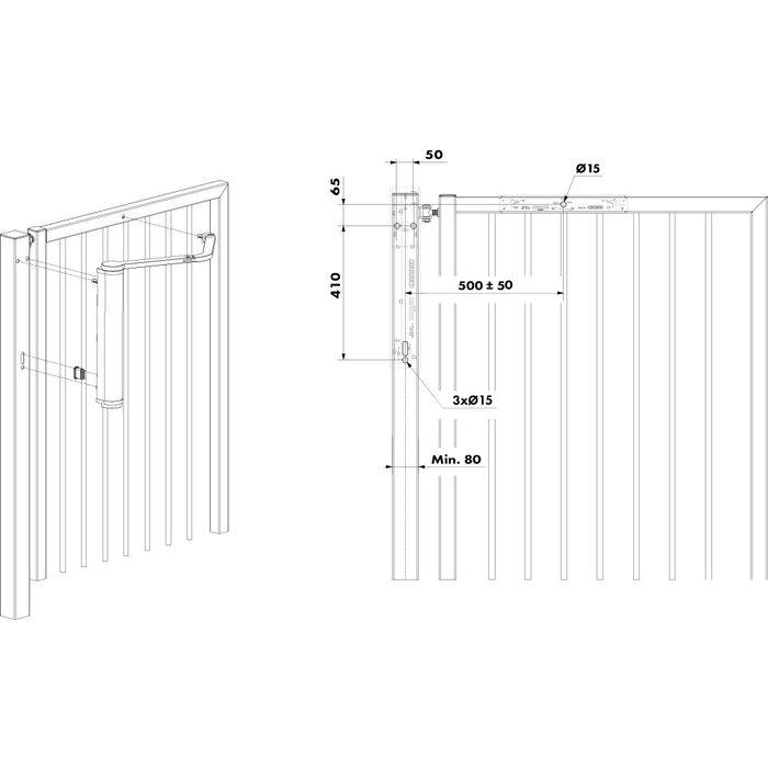 LOCINOX Locinox motorized gate closer VENUS-A with built-in electronics - Silver