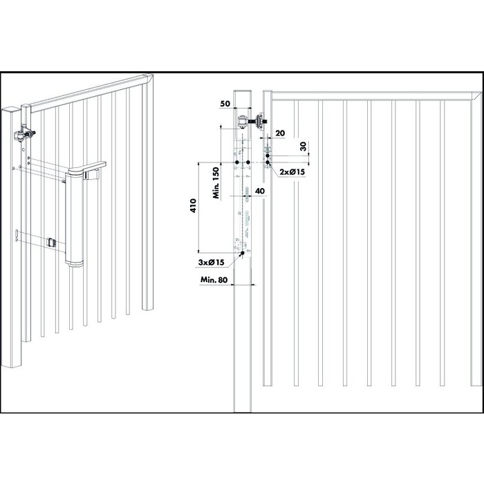 LOCINOX Locinox motorized gate closer VENUS-G with built-in electronics - Silver