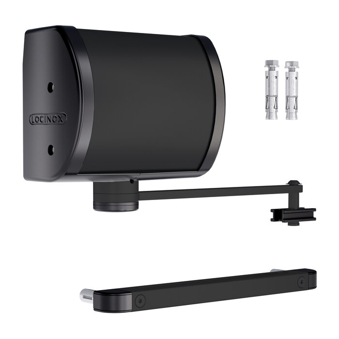 LOCINOX Black hydraulic gate closer PANTHER for wall mounting from Locinox