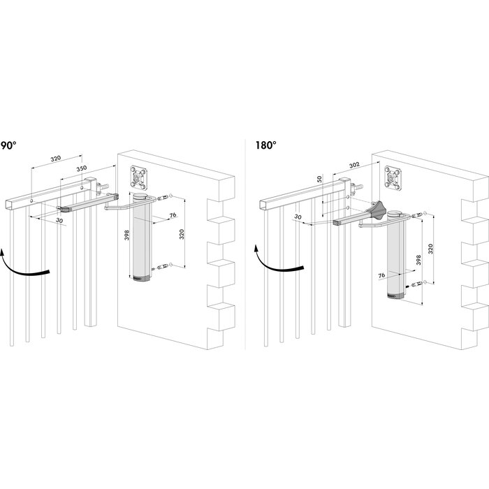 LOCINOX Locinox Allround-Torschließer VERTICLOSE-2 WALL zur Wandmontage