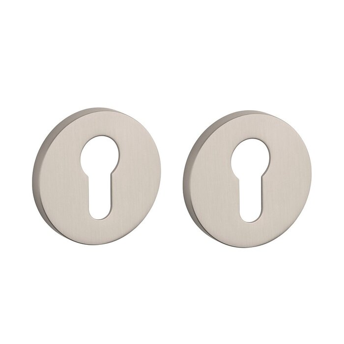 Aprile Pair of round APRILE cylinder plates Ø 53x7mm matt nickel