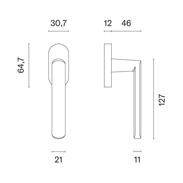 Aprile Titanium gray APRILE window handle FRAGOLA R