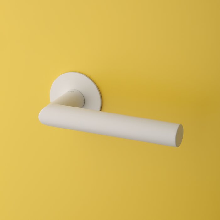 STERK Matt white door handles OVAL 1750 with ultra thin 3 mm rosettes