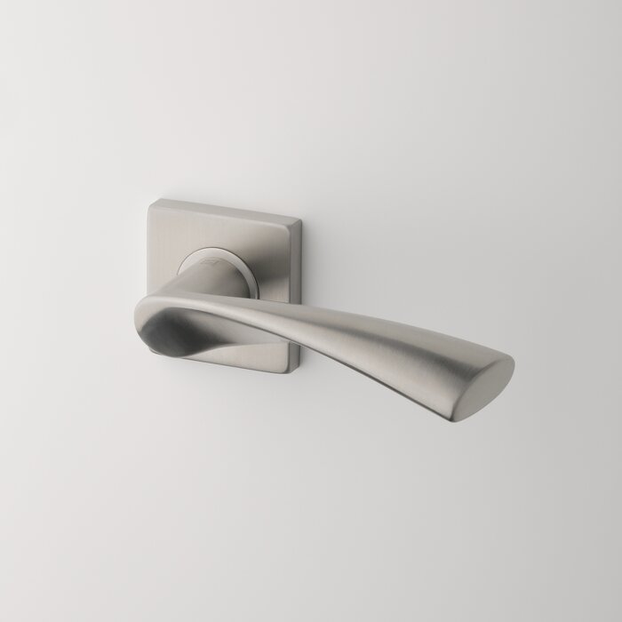 STERK Stainless steel door handles KVADRAT 1708 on 9 mm thick rosettes