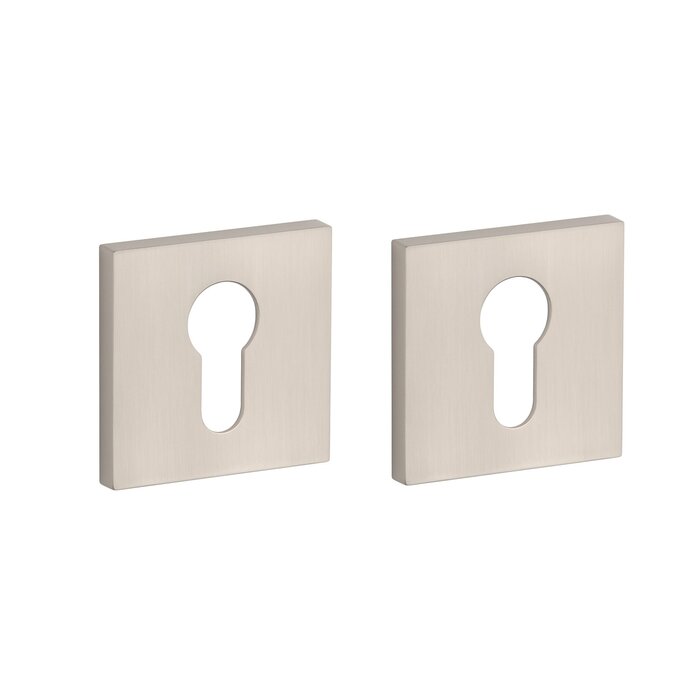 Aprile Paire de plaques cylindre APRILE carrées 53x53x7mm nickel mat