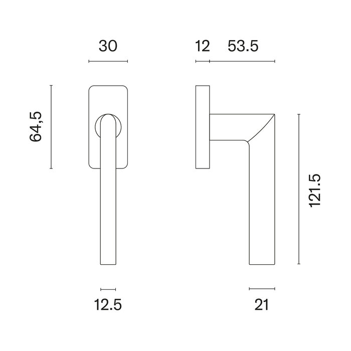 Aprile Titanium grijze APRILE raamkruk PRIMULA Q