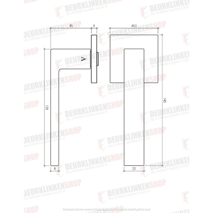Aprile Solid APRILE door handles SULLA titanium square 53x53x7 mm