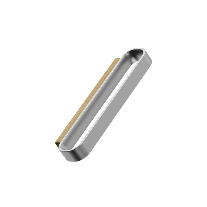 Furnipart  Poignée de meuble Furnipart RACE bois-zamac / aspect acier inoxydable - chêne laqué