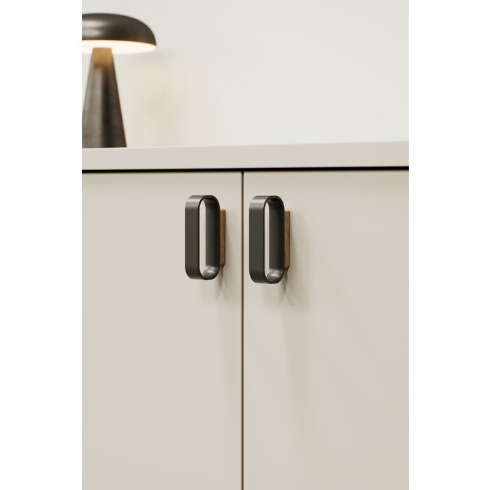 Furnipart  Furnipart meubelgreep RACE hout-zamac / mat zwart - eik gelakt