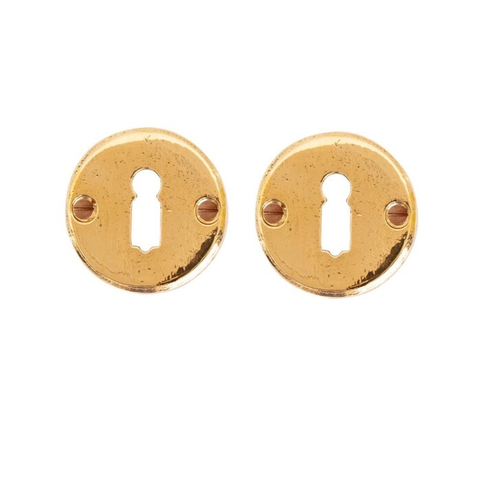 Dauby Pair of key plate BB-50R raw bronze polished (RBP) 50mm