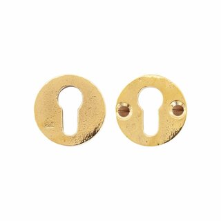 Dauby Paar Sicherheitsrosetten rund 50 mm - Rohbronze poliert (RBP)