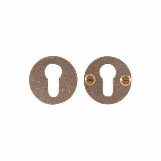 Dauby Pair of safety rosettes round 50 mm - raw bronze (RB)