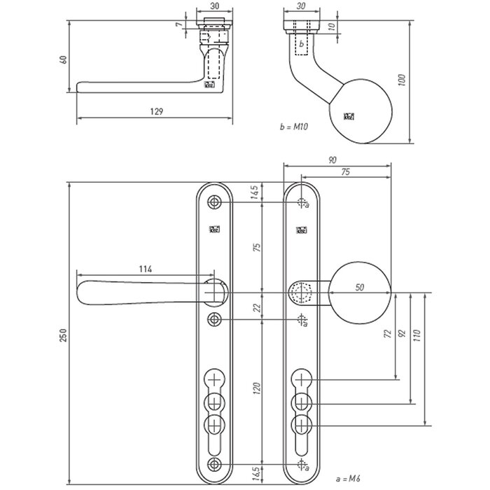 Dauby Ensemble de sécurité TOP + PHXL bronze blanc mat (WBS) PZ